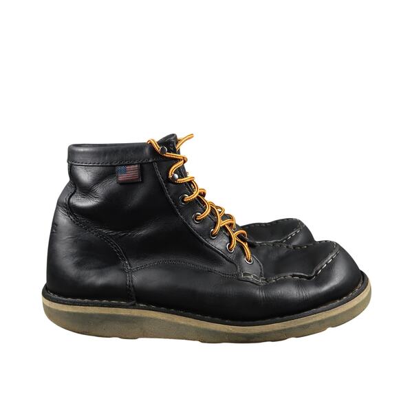 Danner Shoes Mens 10 EE Boots Leather Work Biker Bull Run Moc Toe 6" Black Shine - Picture 1 of 14